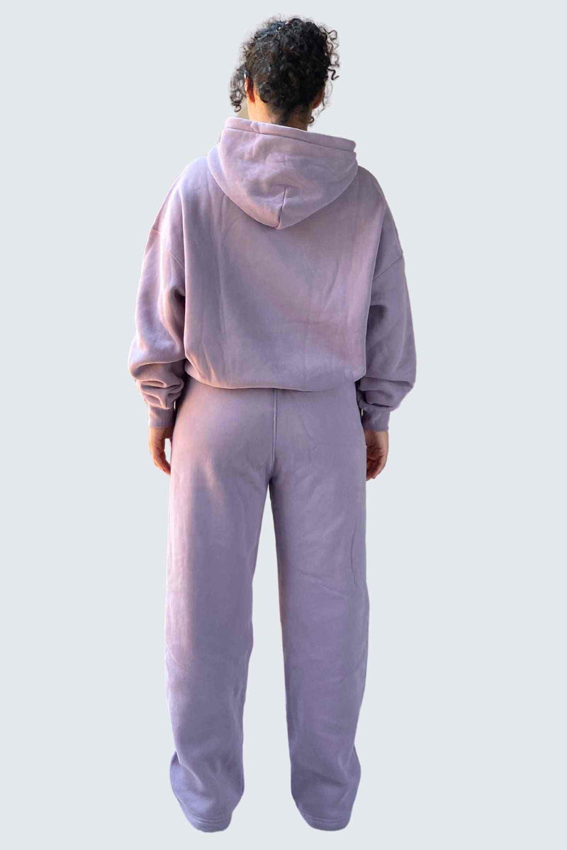 U Moon Sweatpants Relaxed Open Fleece - Plum Light