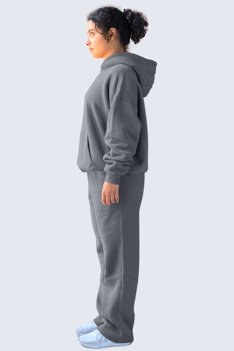 U Moon Sweatpants Relaxed Open Fleece - Stone