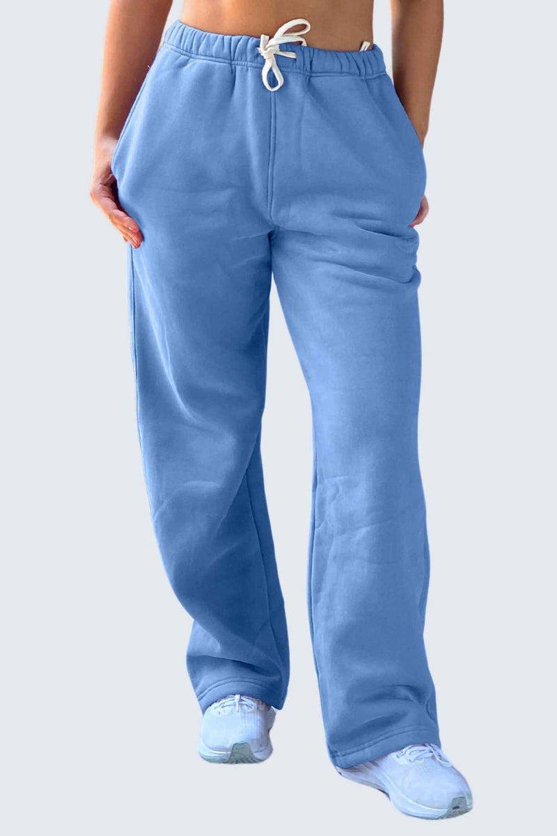 U Moon Sweatpants Relaxed Open Fleece - Ocean