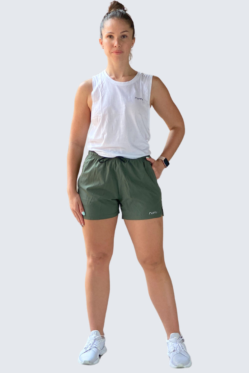 Rumi Earth WU StarAir Rush Shorts - Olive Deep