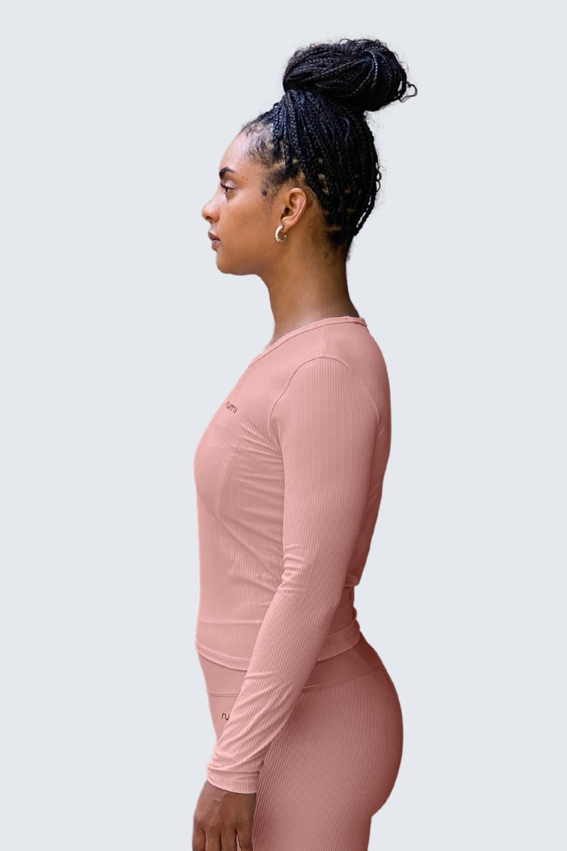 W SunRib Fit Tee Long-Sleeve - Coral Light