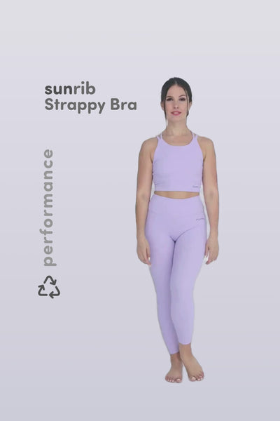 W Sun Rib Strappy Crop Top Bra - Orchid