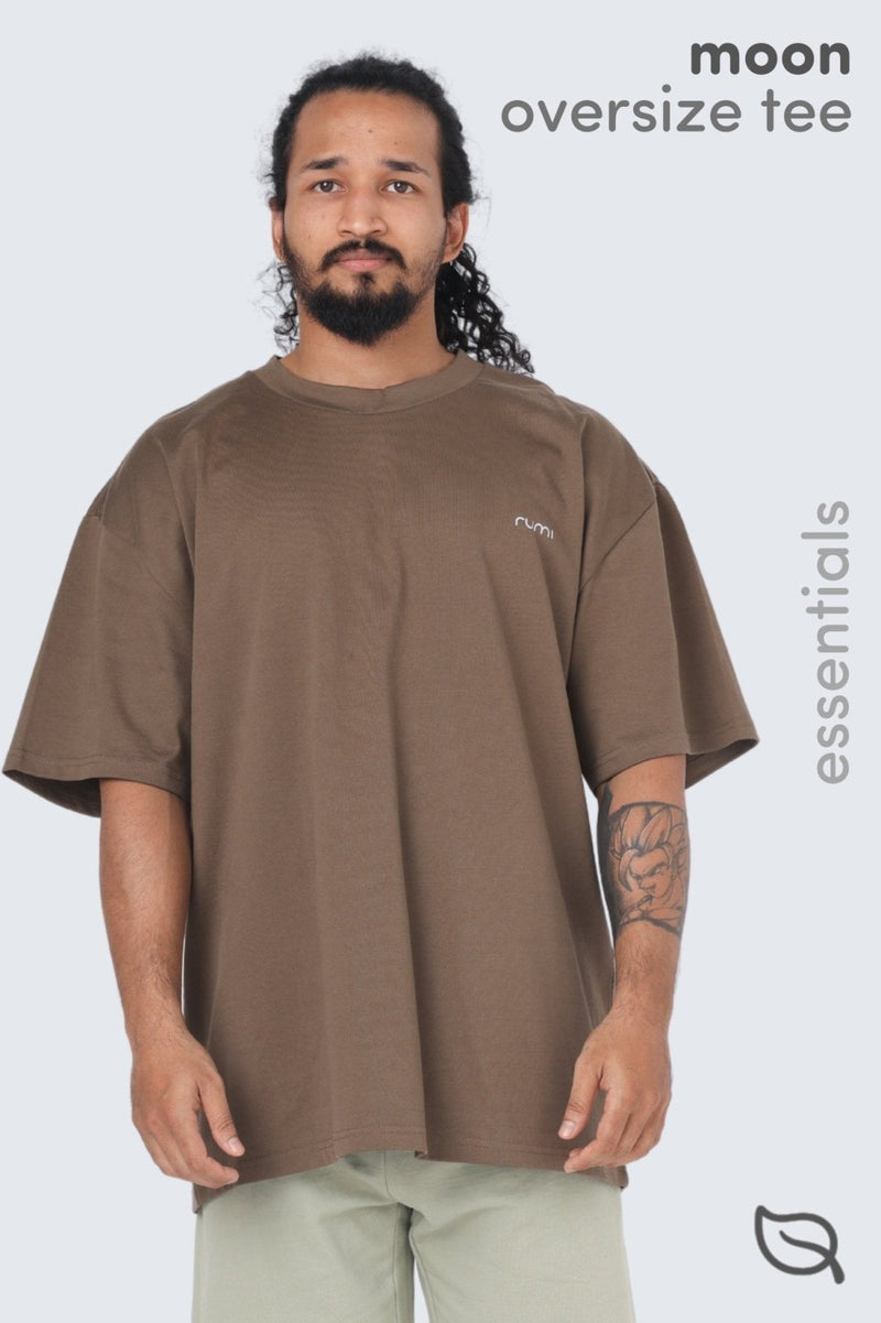 Rumi Earth - M Moon Tee Oversized Heavy - Wood - R521600WDS - Tops