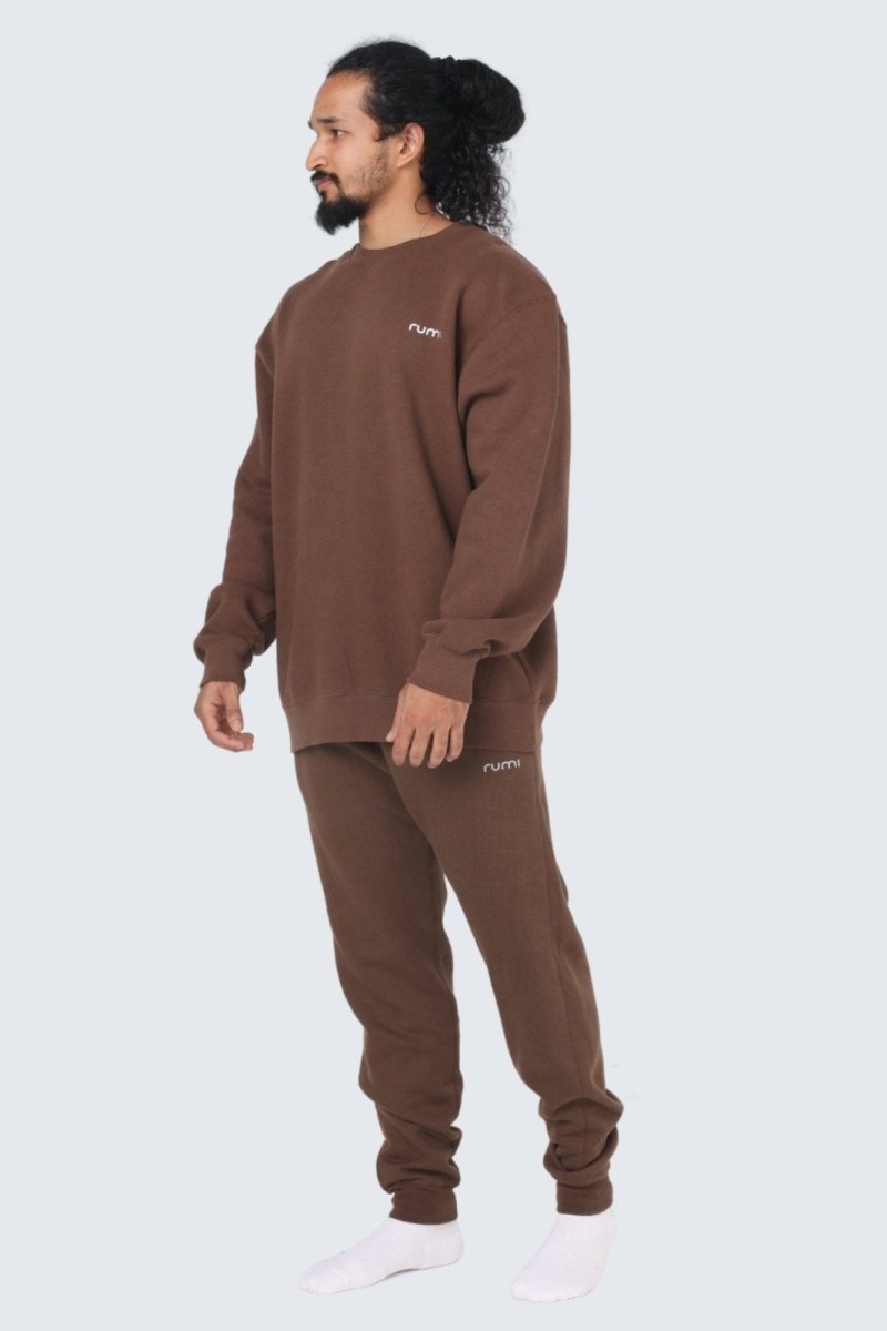 Rumi Earth - MU Moon Sweatshirt Fleece - Cocoa - R515005CAP - M - Tops