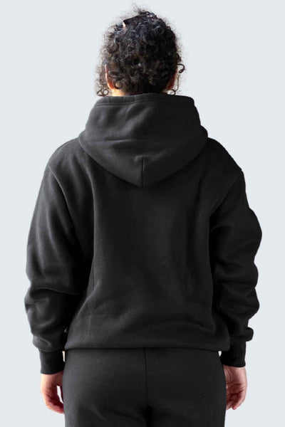 Rumi Earth - U Moon Sweatshirt Oversize Fleece + Hoodie - Black - 