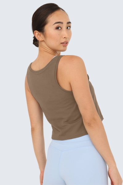 Rumi Earth - W Moon Air Cropped Singlet Tank - Wood - R131221WDP - Tops