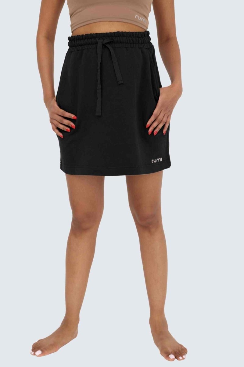 Rumi Earth - W Moon Sweat Skirt - Black - R115300BKP - Bottoms