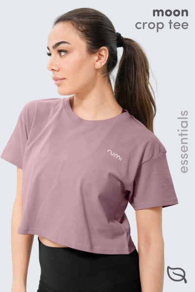 Rumi Earth - W Moon Tee Cropped - Rose Deep - R111111RDP - Tops