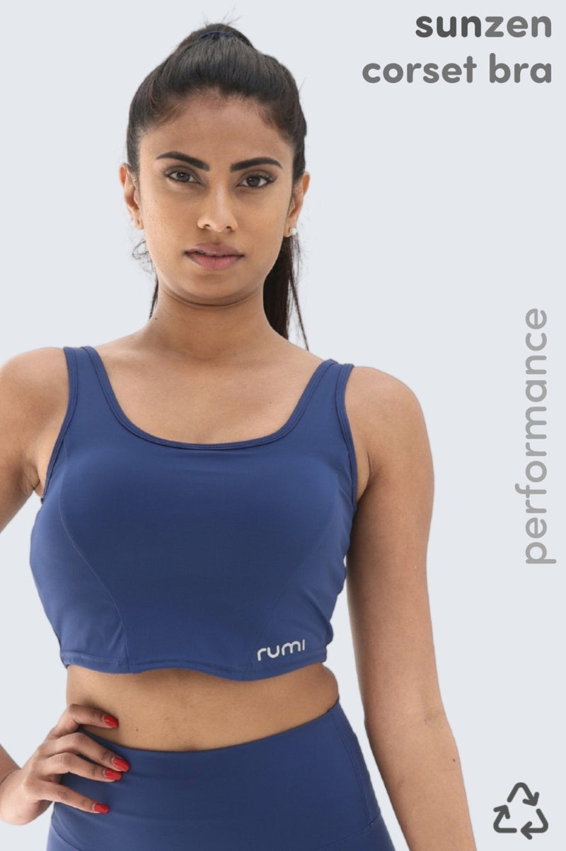 Rumi Earth - W Sun Corset Crop Top Bra - Cobalt - R128146CTP - Bras