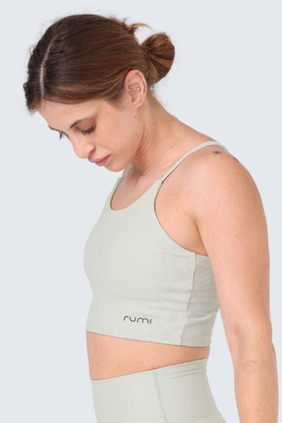 Rumi Earth - W Sun Rib Crop Top Sports Bra - Peacock Light - R128113PLP - Bras