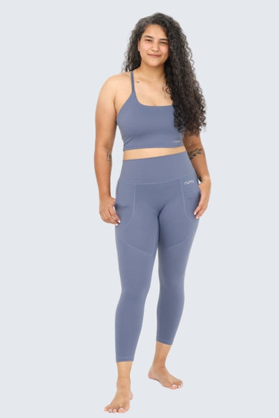 Rumi Earth - W Sun Zen Pants 25” + Pockets - Gray - Blue - R124111GBP - Bottoms