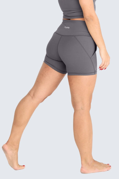 Rumi Earth - W Sun Zen Shorts 4” + Pockets - Seal Gray - R124443SGP - Bottoms