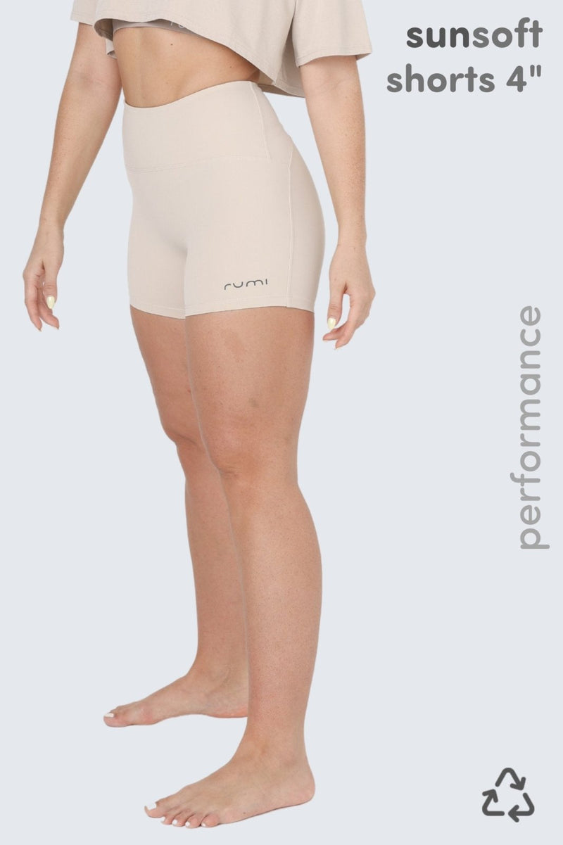 Rumi Earth - W SunSoft Flow Shorts 4" - Cream - R124125CMP - Bottoms